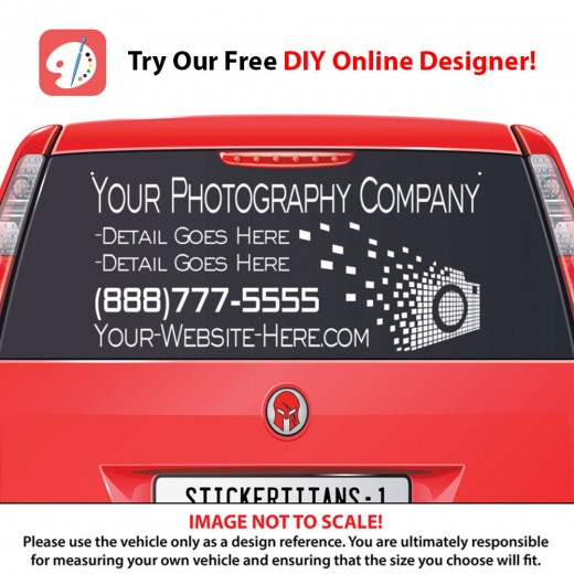 Rear Glass  Decal - Photography Business 2